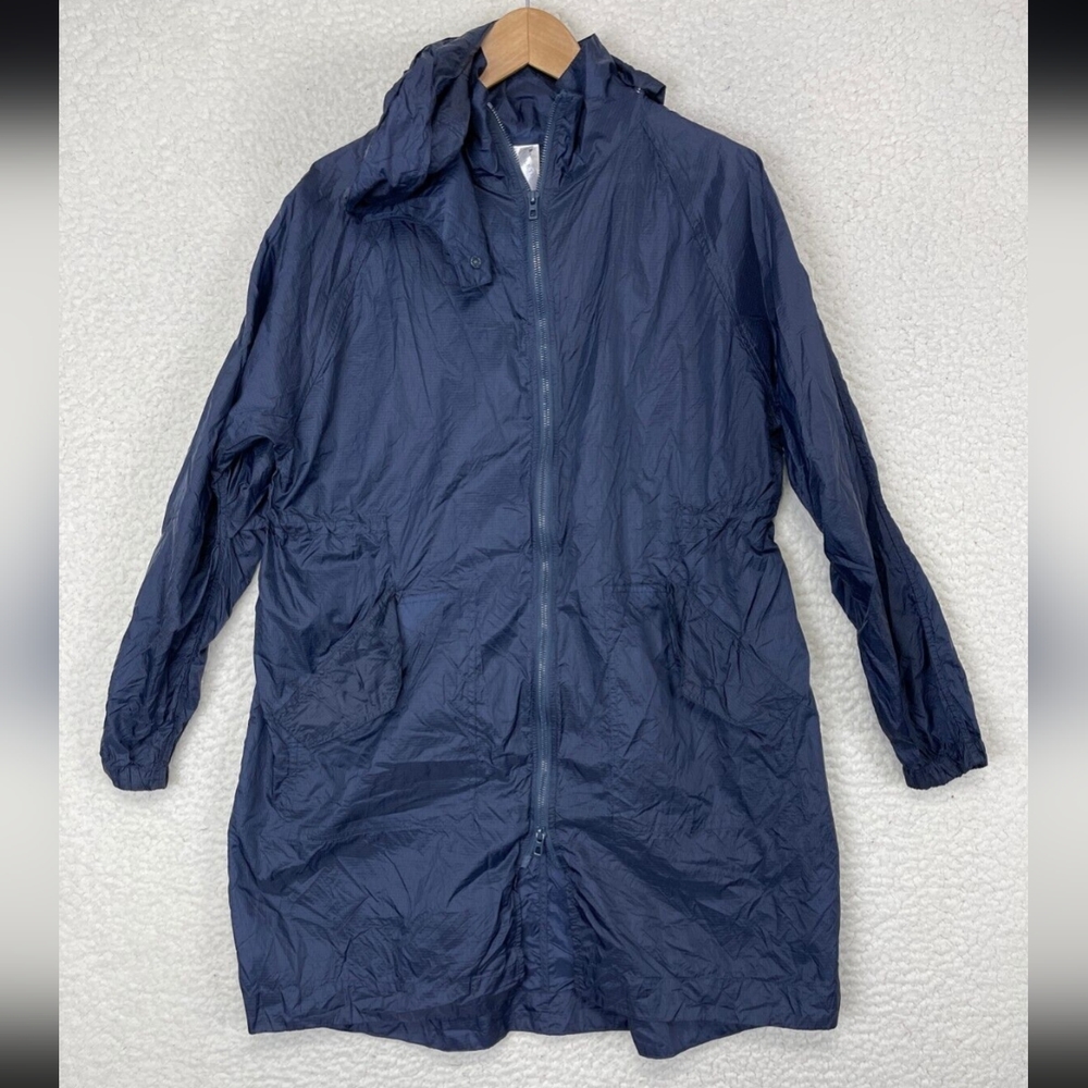 NNOT Fabletics Oversized Windbreaker Duster Jacket in Navy